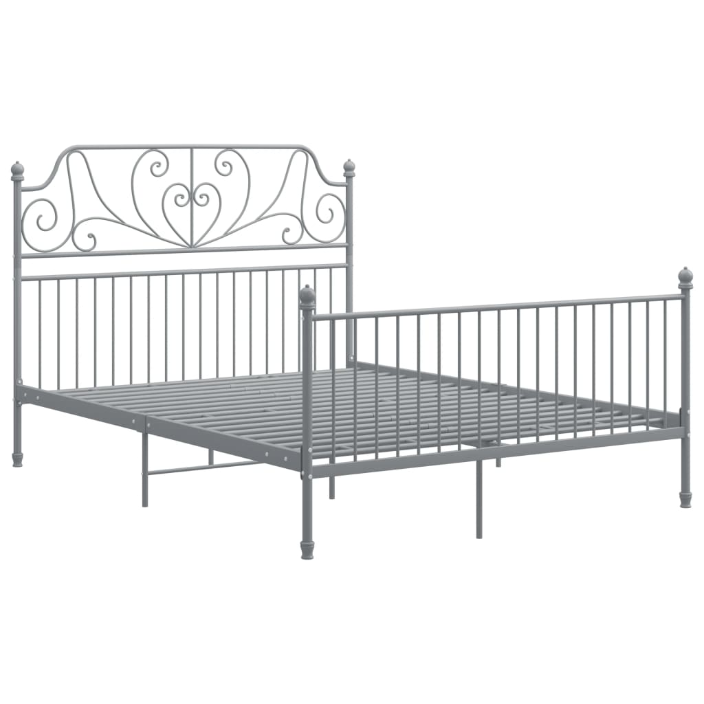 Bettgestell Grau Metall 160x200 cm