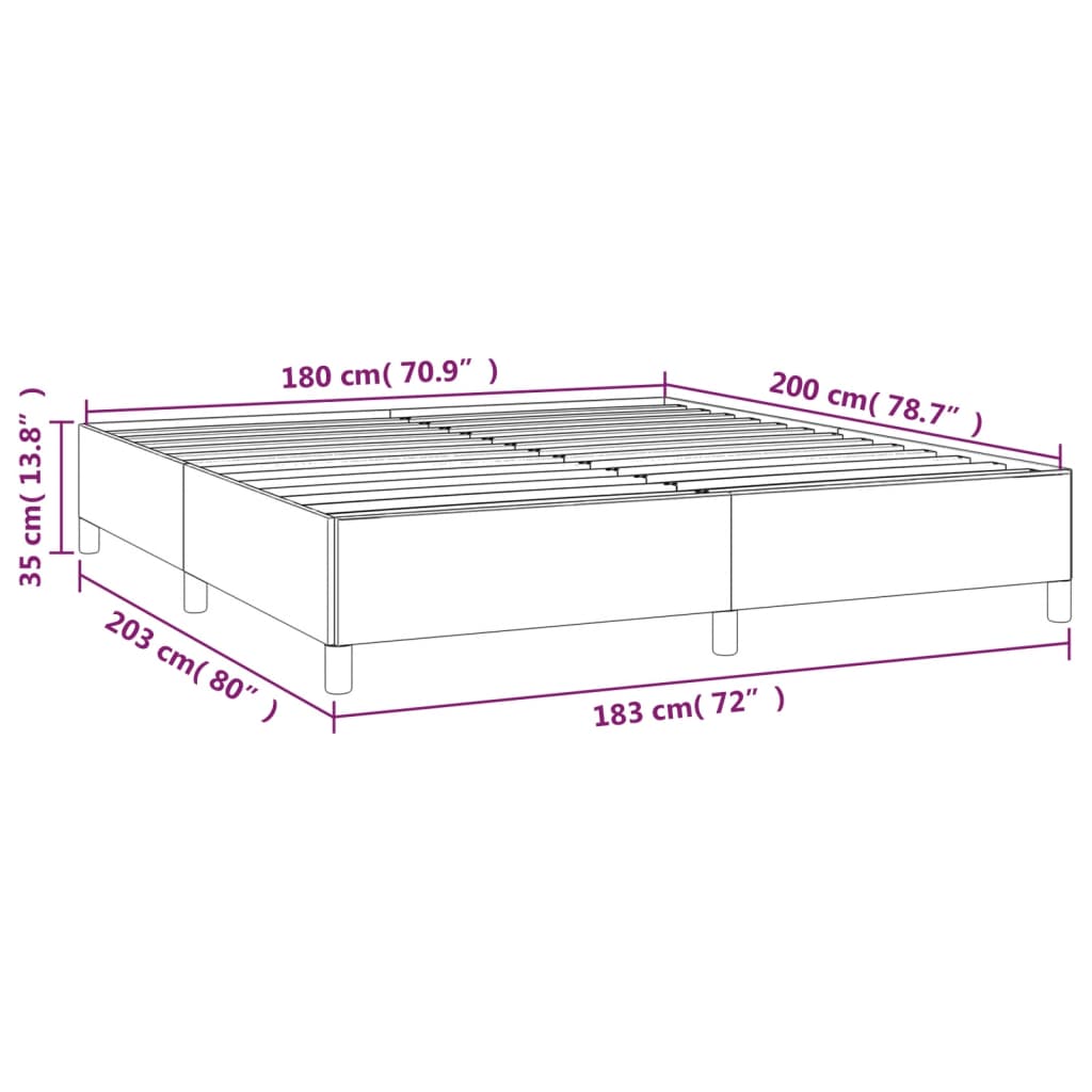 Bettgestell Grau 180x200 cm Kunstleder