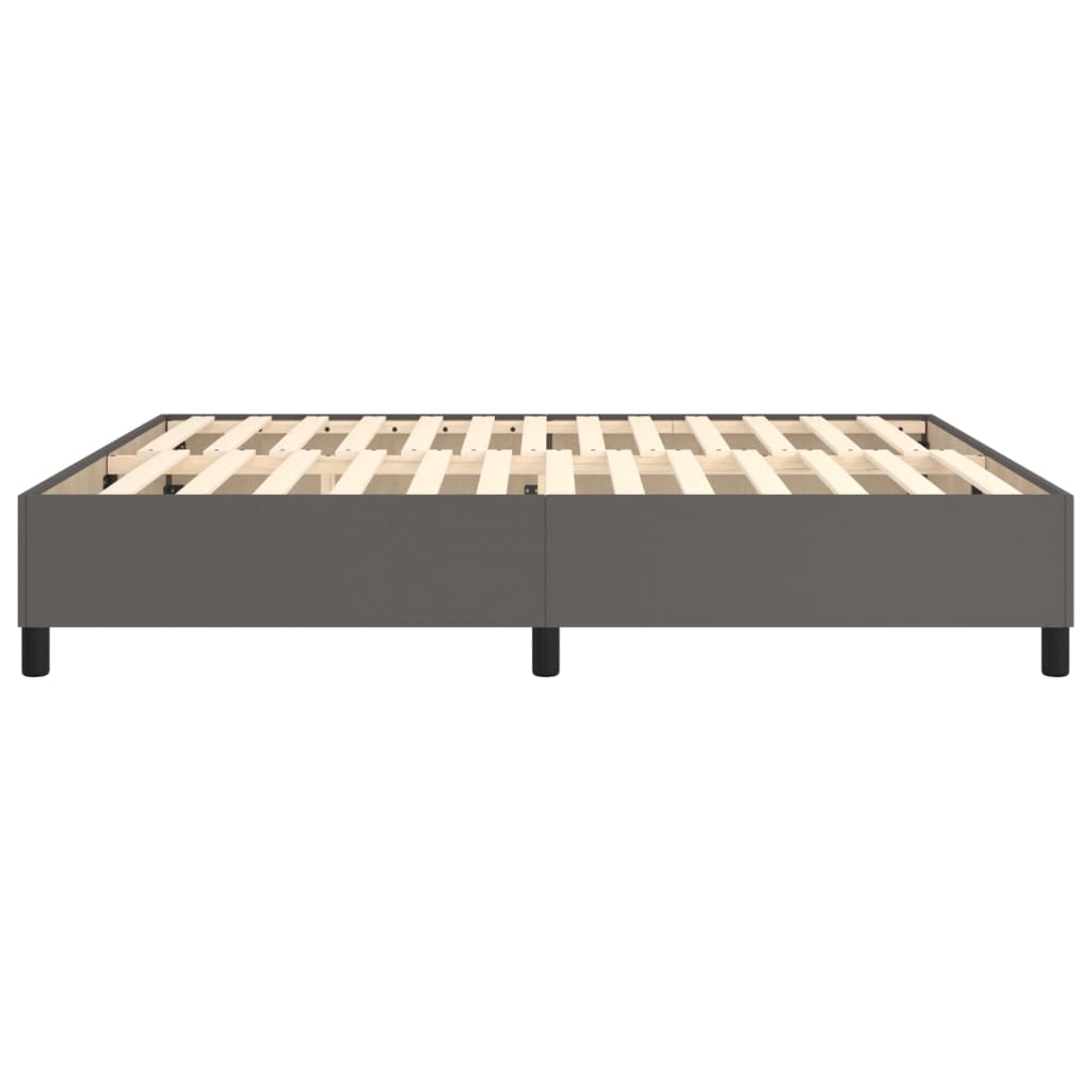 Bettgestell Grau 160x200 cm Kunstleder