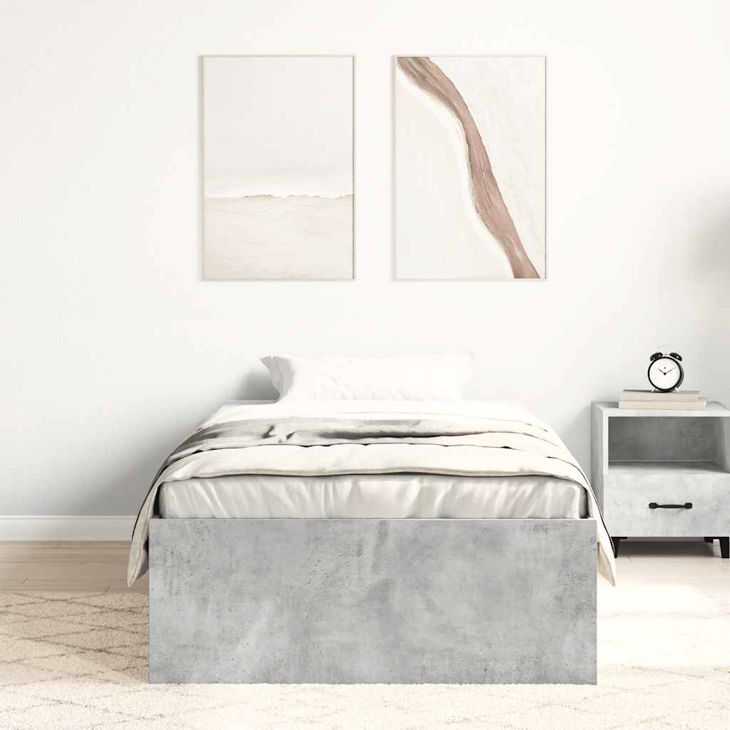 Bettgestell Betongrau 90x200 cm