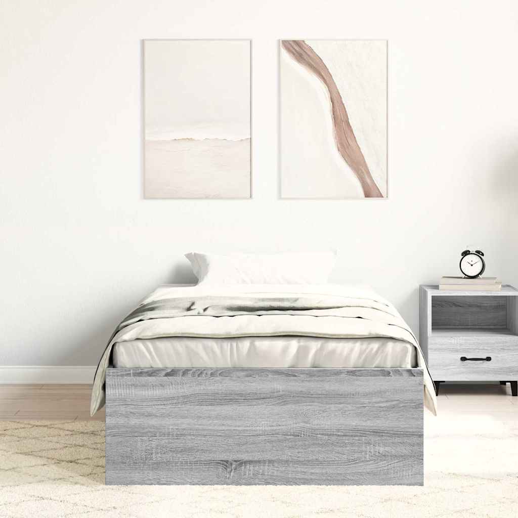 Bettgestell Grau Sonoma 100x200 cm