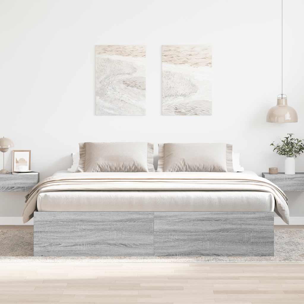 Bettgestell Grau Sonoma 180x200 cm