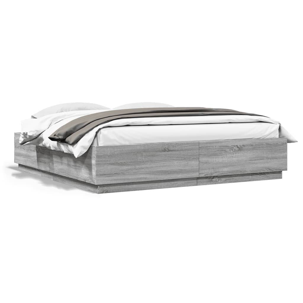 Bettgestell Grau Sonoma 180x200 cm Holzwerkstoff