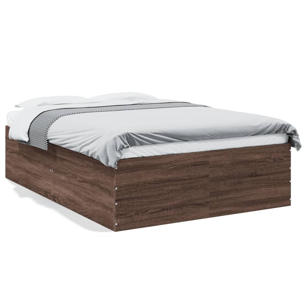 Bettgestell Braun Eichen-Optik 120x200 cm Holzwerkstoff