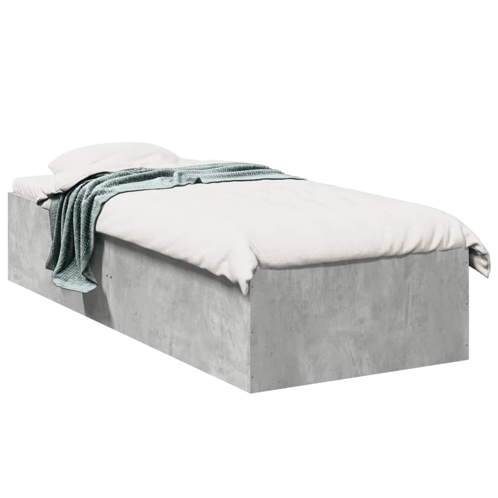 Bettgestell Betongrau 90x190 cm Holzwerkstoff