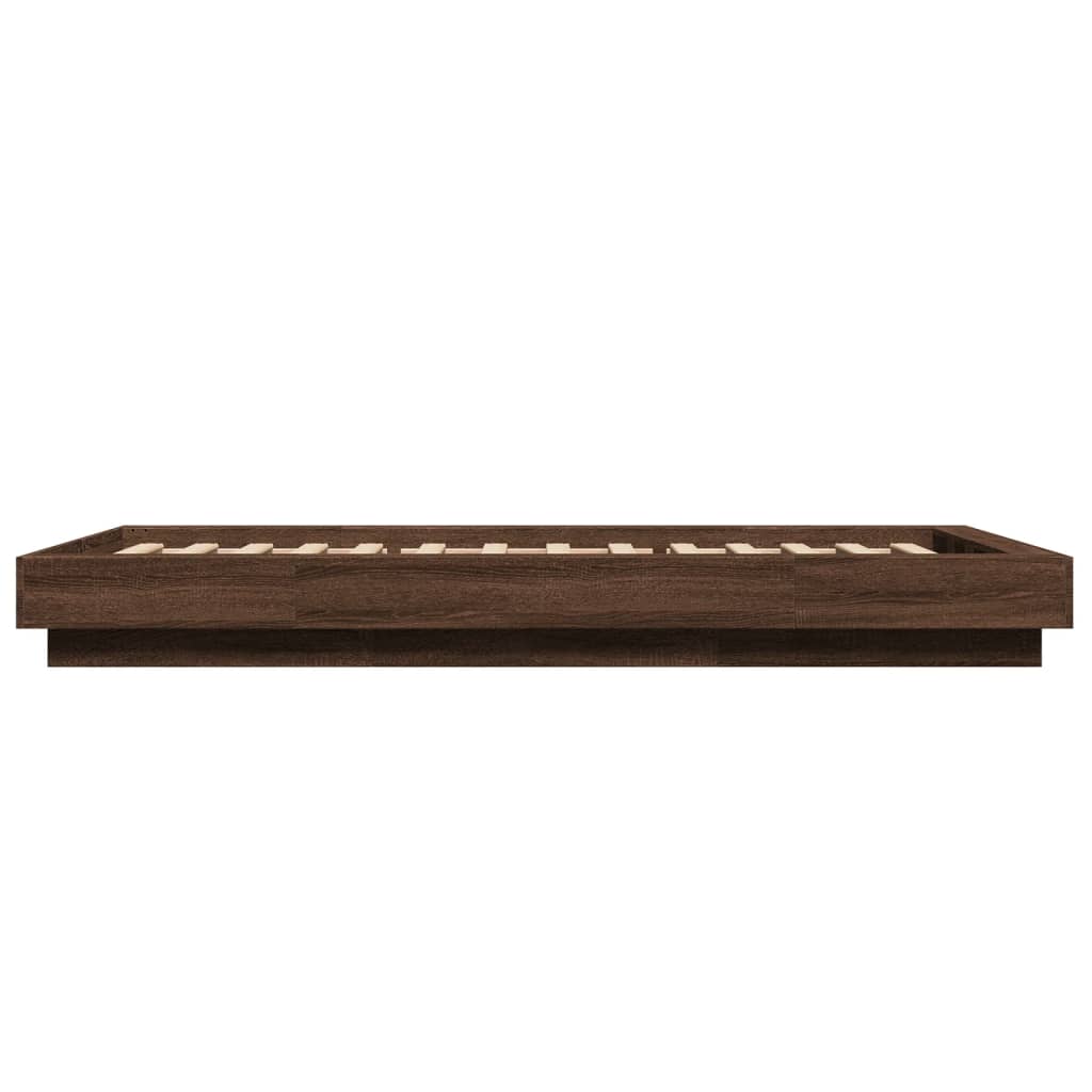 Bettgestell Braun Eichen-Optik 90x190 cm Holzwerkstoff