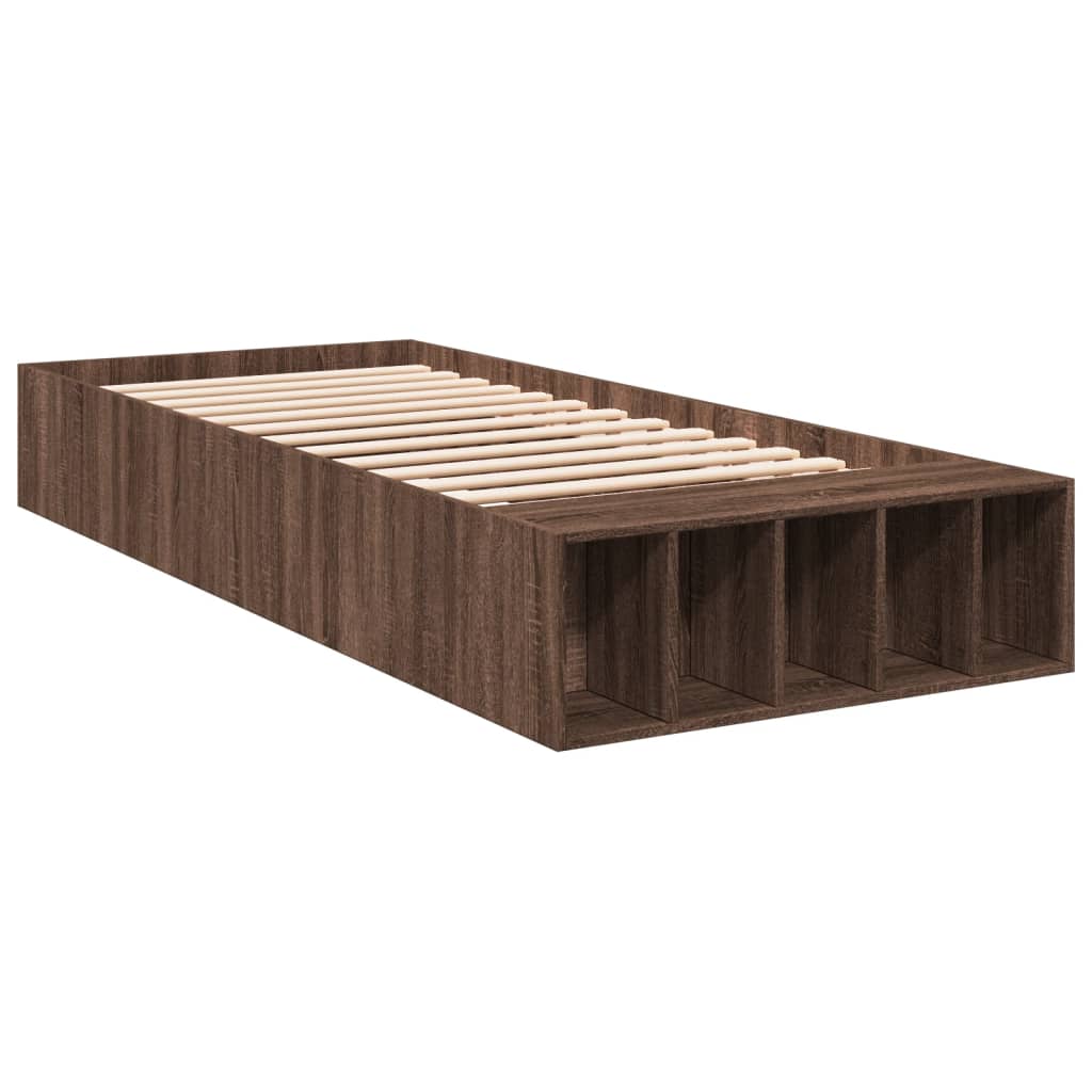 Bettgestell Braun Eichen-Optik 90x190 cm Holzwerkstoff