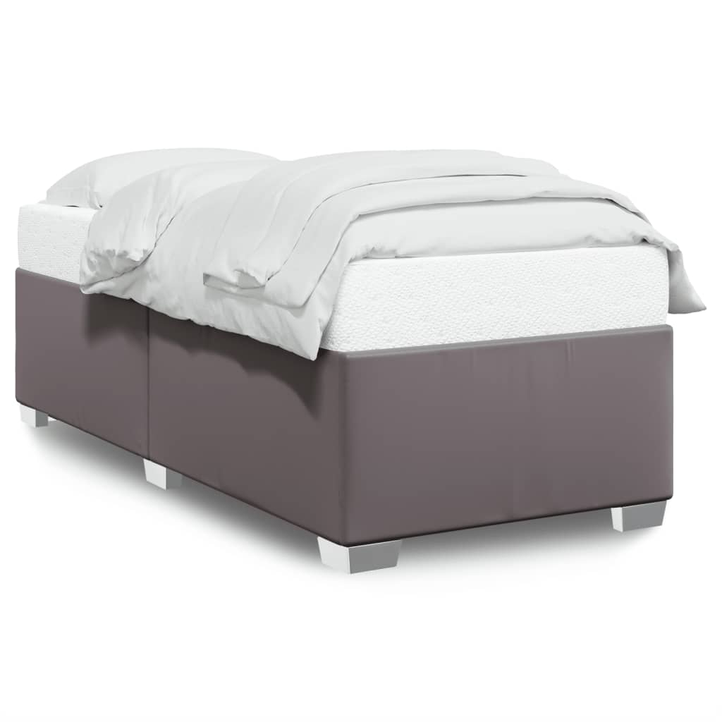 Bettgestell Grau 90x190 cm Kunstleder