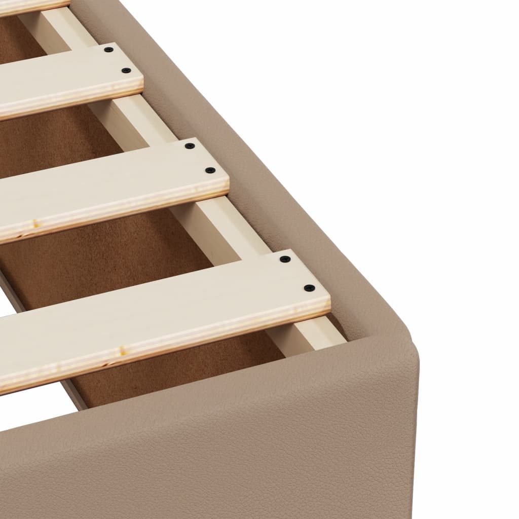 Bettgestell Cappuccino-Braun 140x190 cm Kunstleder