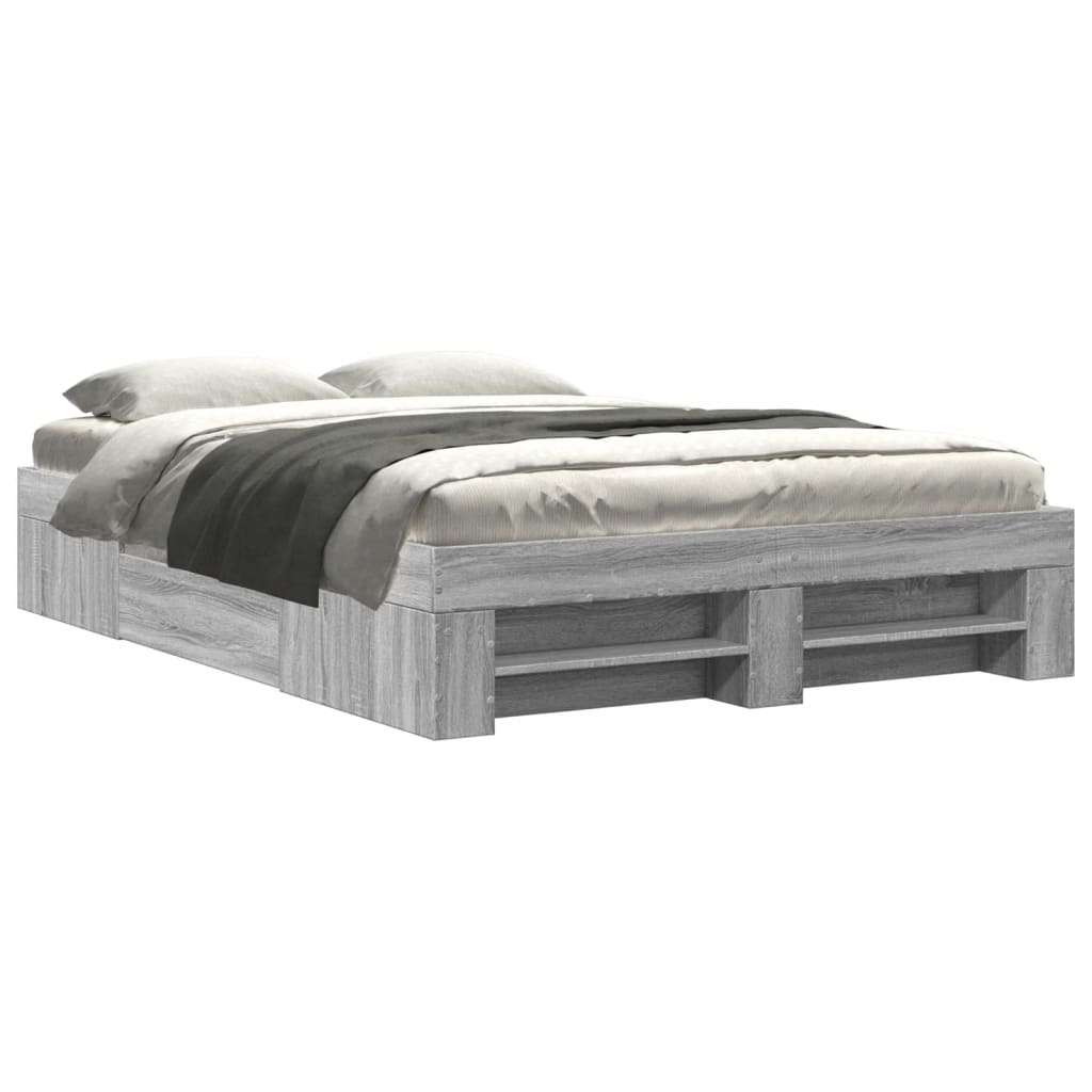 Bettgestell Grau Sonoma 120x190 cm Holzwerkstoff