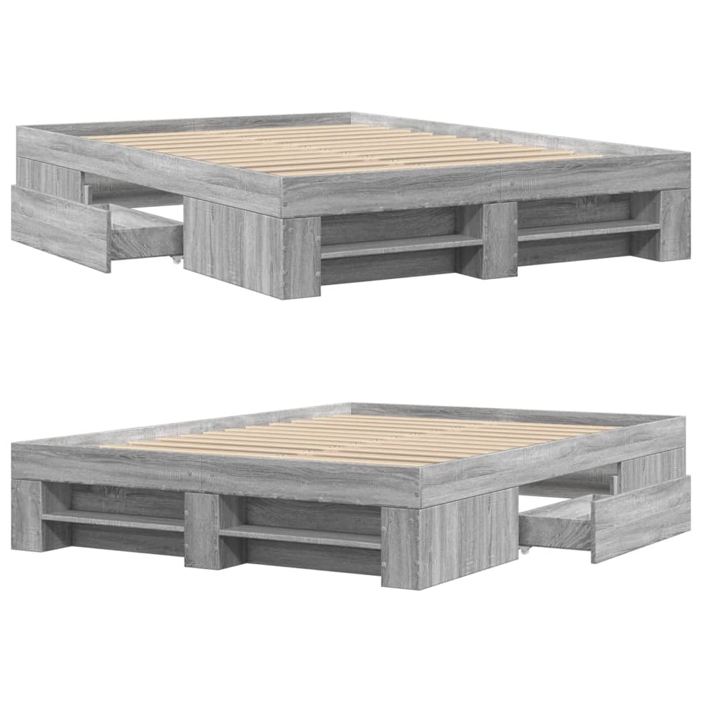 Bettgestell Grau Sonoma 120x190 cm Holzwerkstoff