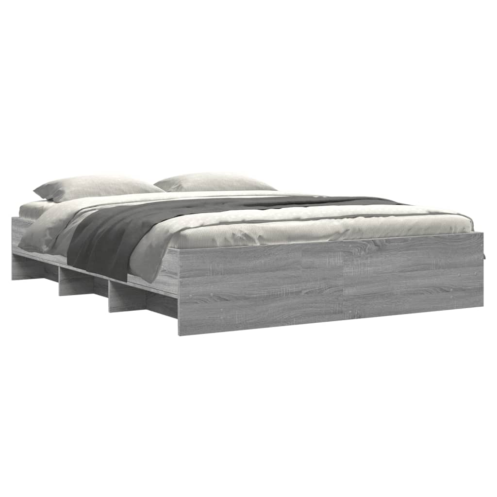 Bettgestell Grau Sonoma 150x200 cm Holzwerkstoff