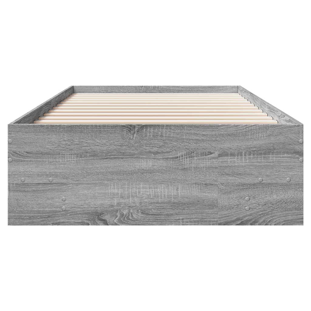 Bettgestell Grau Sonoma 75x190 cm Holzwerkstoff