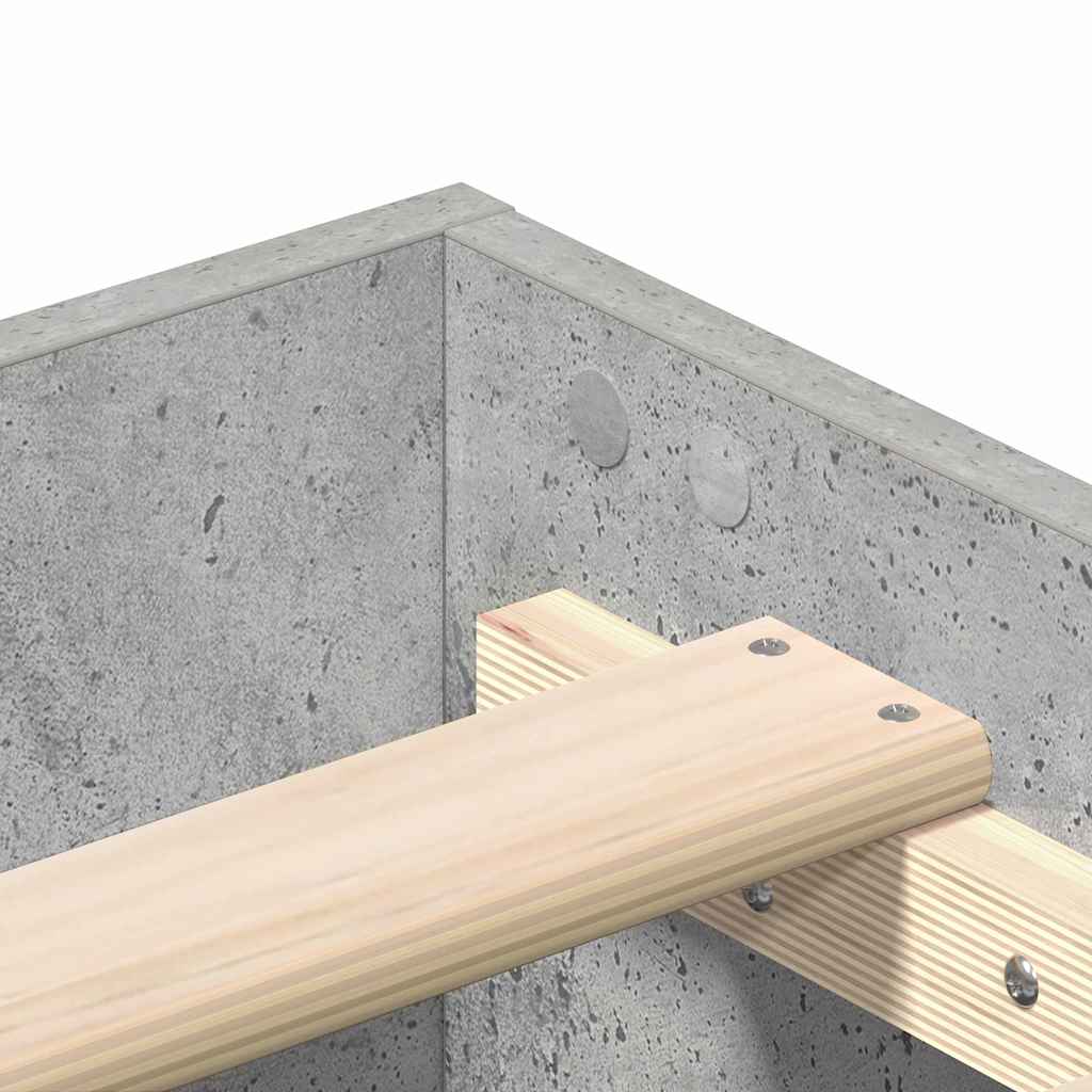 Bettgestell Betongrau 90 x 200 cm Holzwerkstoff