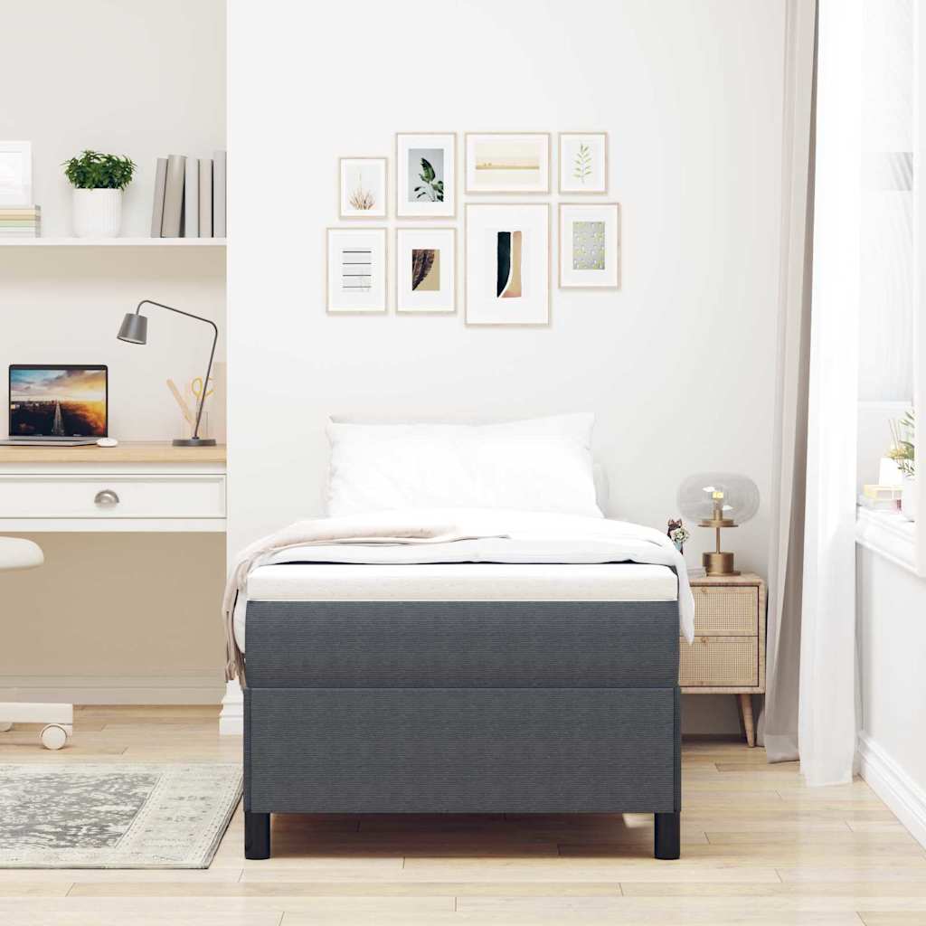 Bettgestell Dunkelgrau 90 x 190 cm Cordstoff
