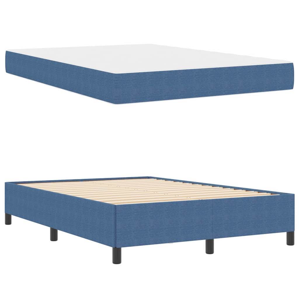 Bettgestell Blau 140 x 190 cm Cordstoff