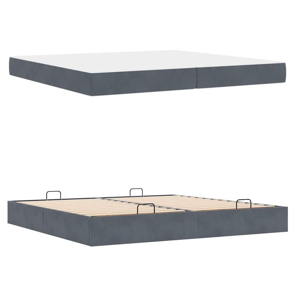 Bettgestell Dunkelgrau 200 x 200 cm Samt