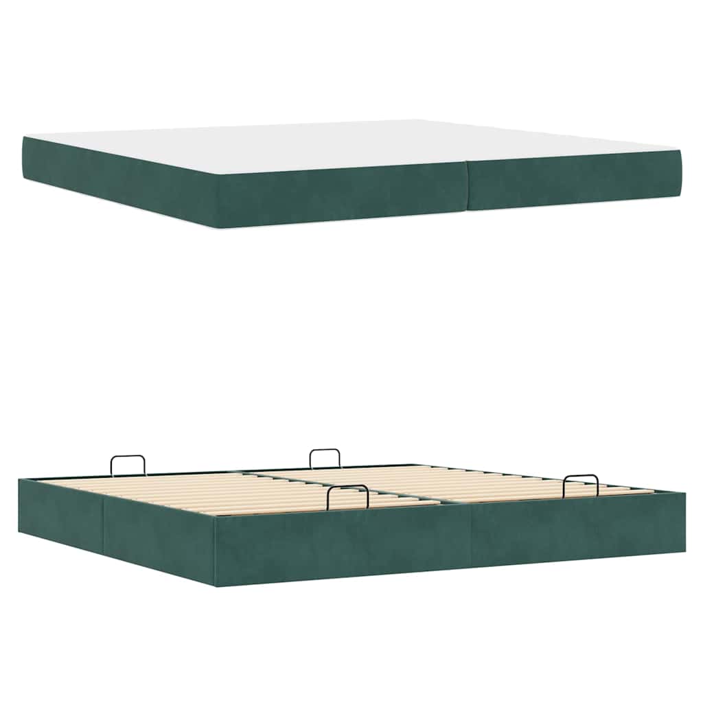 Bettgestell Dunkelgrün 200 x 200 cm Samt