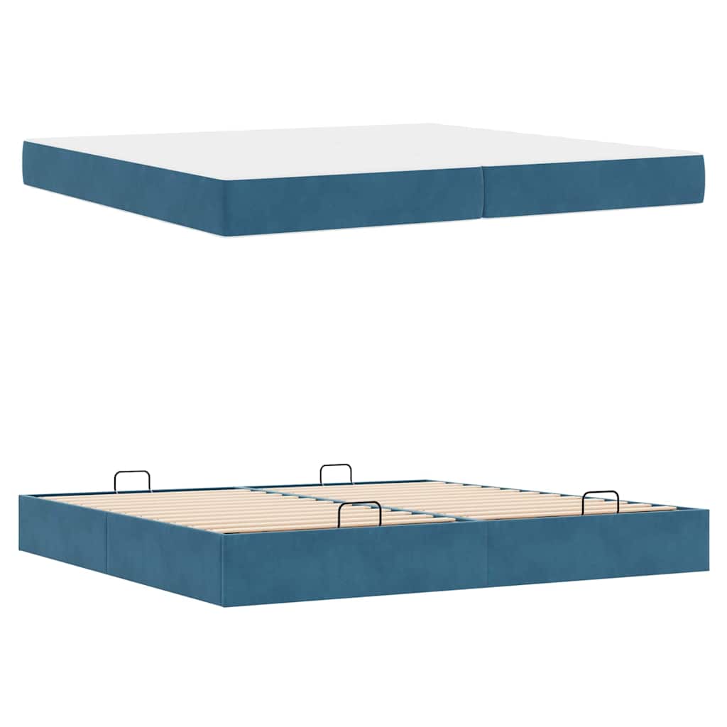 Bettgestell Blau 200 x 200 cm Samt