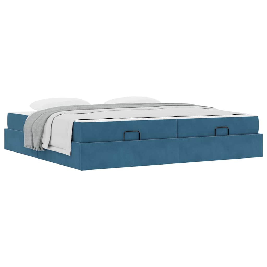 Bettgestell Blau 200 x 200 cm Samt