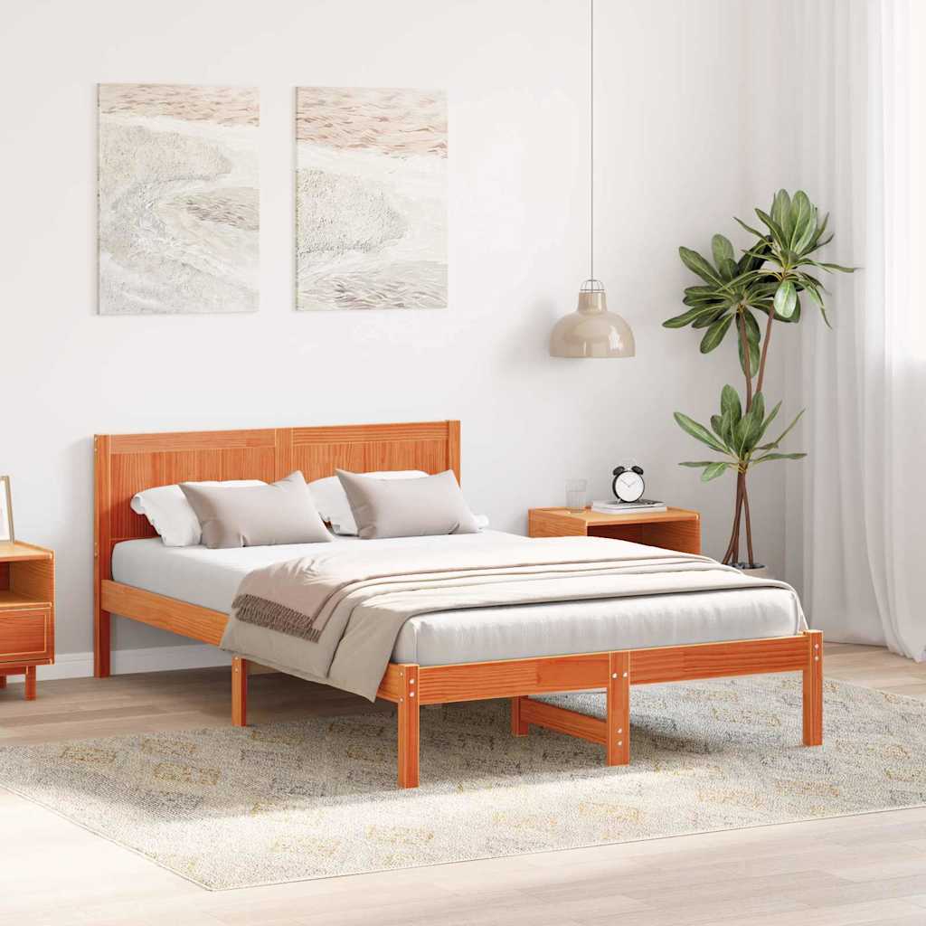 Bettgestell Braun 120 x 190 cm Massivholz Kiefer