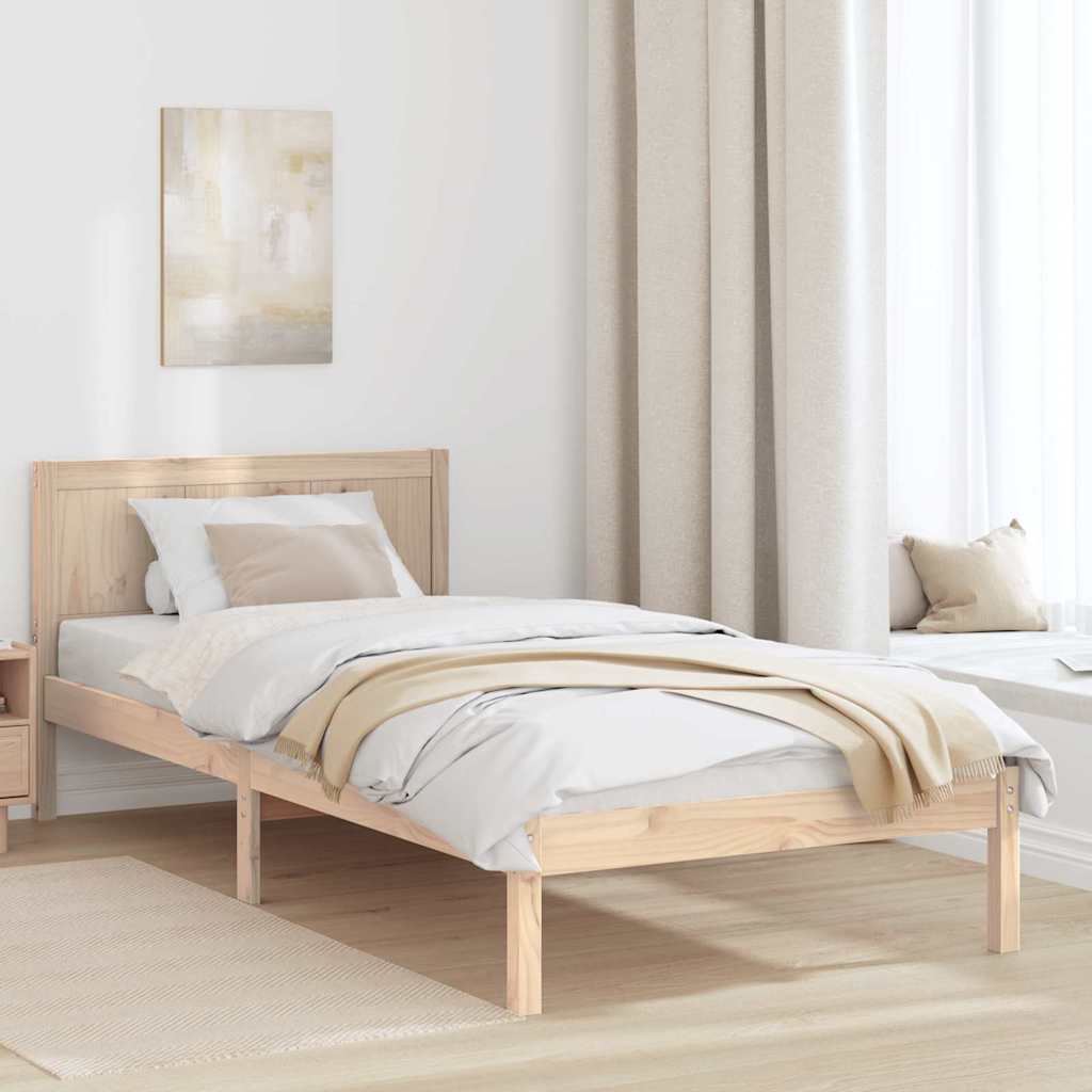 Bettgestell Braun 90 x 200 cm Massivholz Kiefer