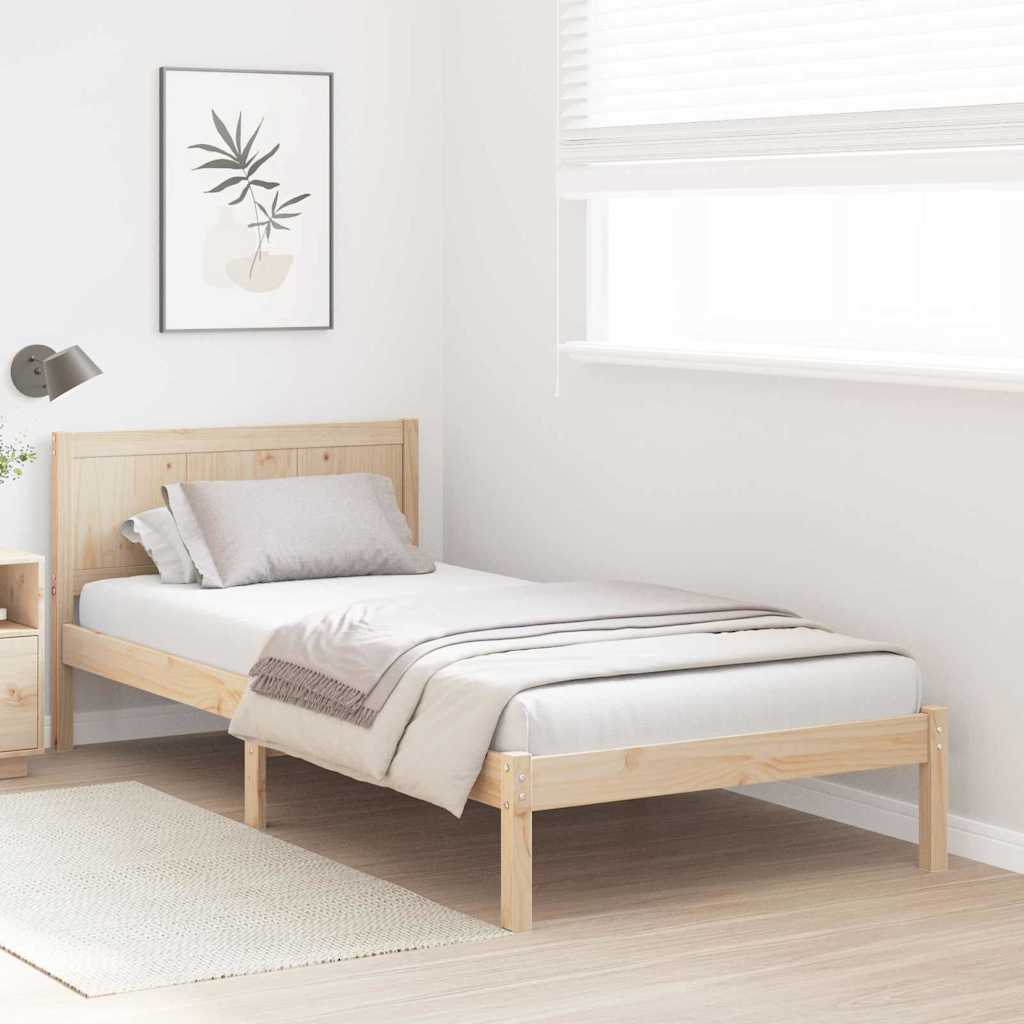 Bettgestell Braun 90 x 200 cm Massivholz Kiefer