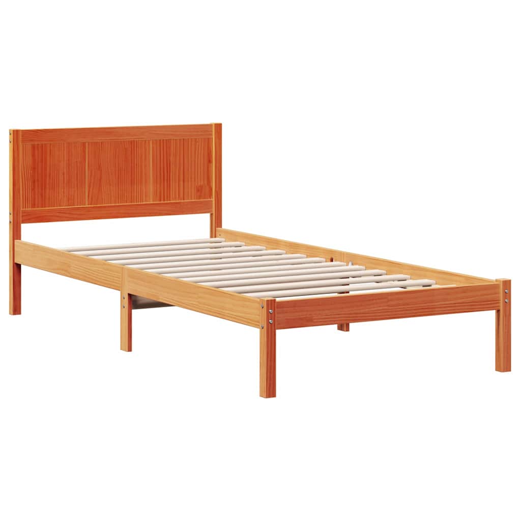 Bettgestell Braun 90 x 200 cm Massivholz Kiefer