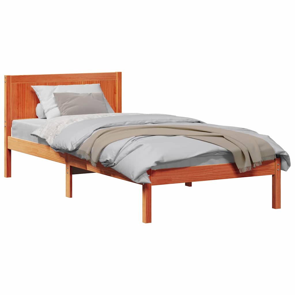 Bettgestell Braun 90 x 200 cm Massivholz Kiefer