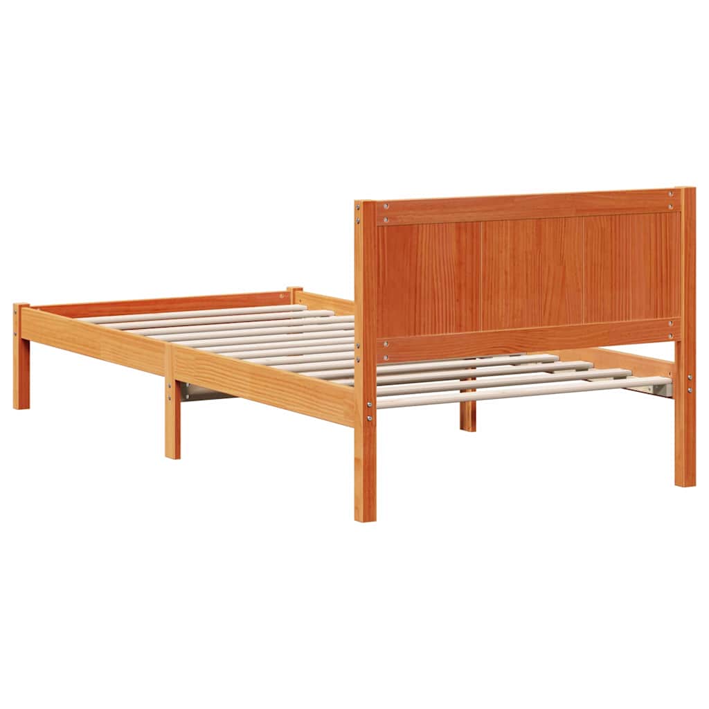 Bettgestell Braun 90 x 190 cm Massivholz Kiefer