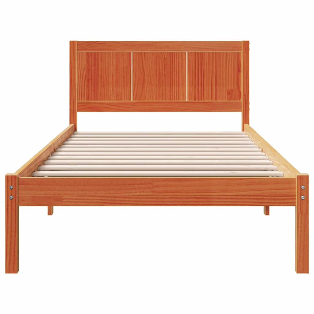 Bettgestell Braun 90 x 190 cm Massivholz Kiefer