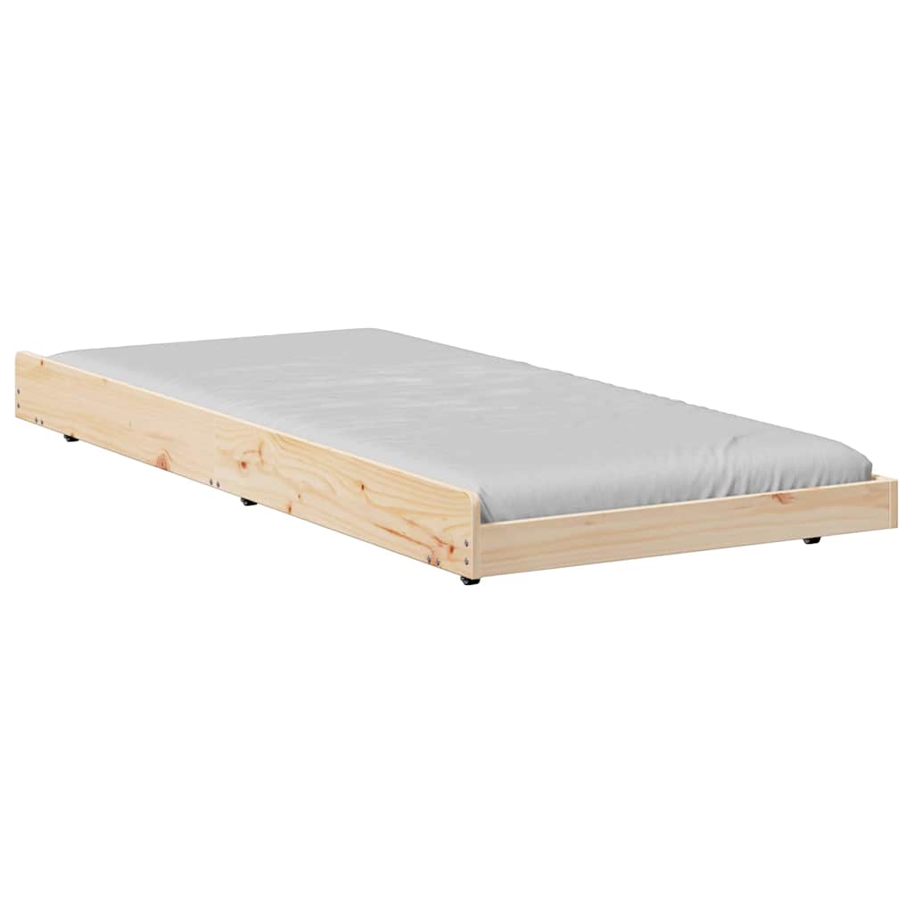 Bettgestell Braun 80 x 200 cm Massivholz Kiefer