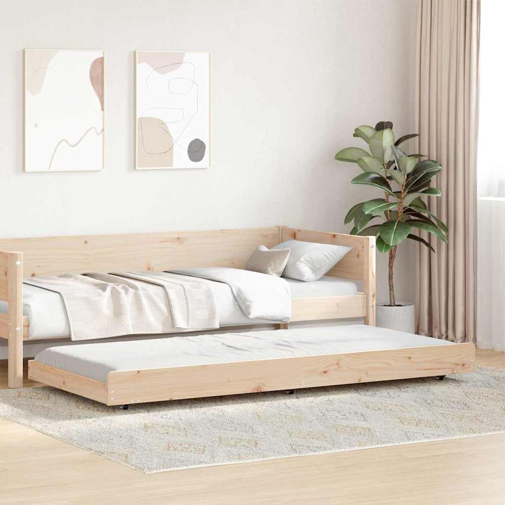 Bettgestell Braun 90 x 190 cm Massivholz Kiefer