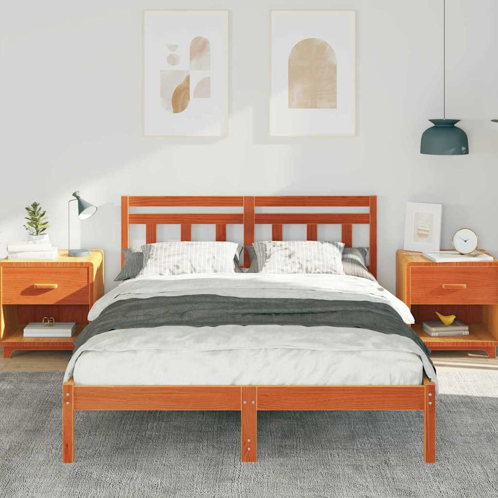 Bettgestell Braun Massivholz Kiefer