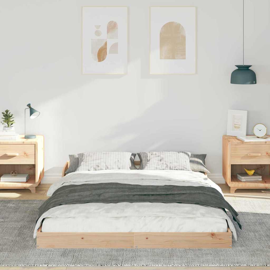Bettgestell Braun 120 x 200 cm Massivholz Kiefer