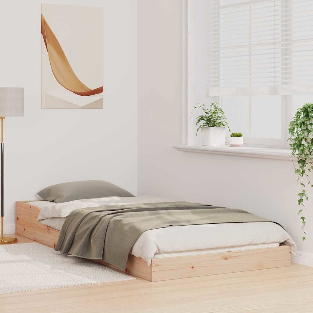 Bettgestell Braun 90 x 200 cm Massivholz Kiefer