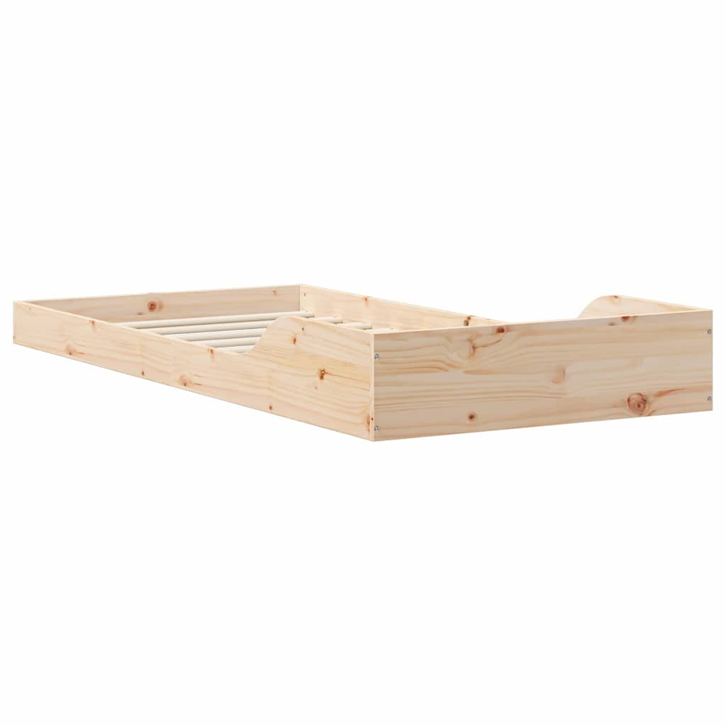 Bettgestell Braun 90 x 210 cm Massivholz Kiefer