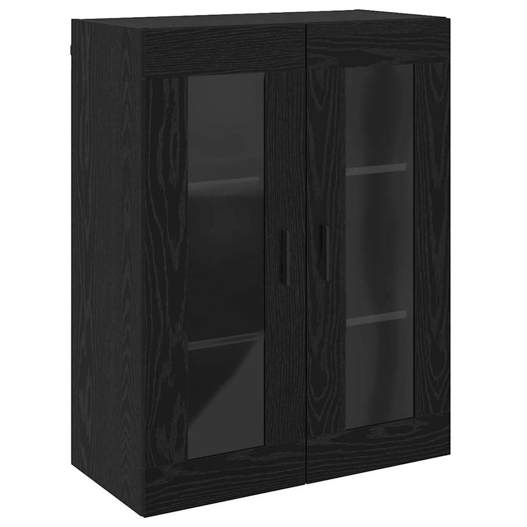 Wandschrank Wandmontiert Schwarz Eichen-Optik 69.5 x 34 x 90 cm