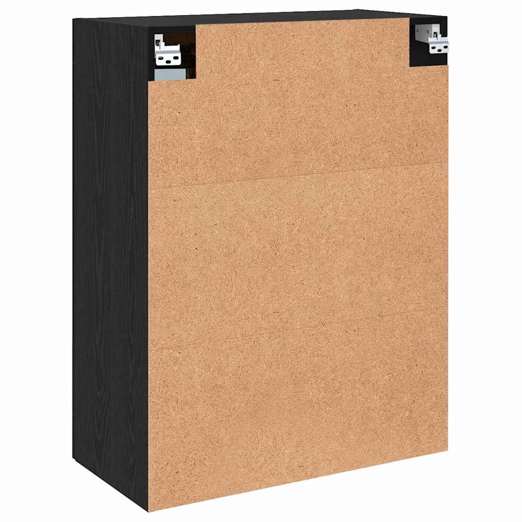 Wandschrank Wandmontiert Schwarz Eichen-Optik 69.5 x 34 x 90 cm