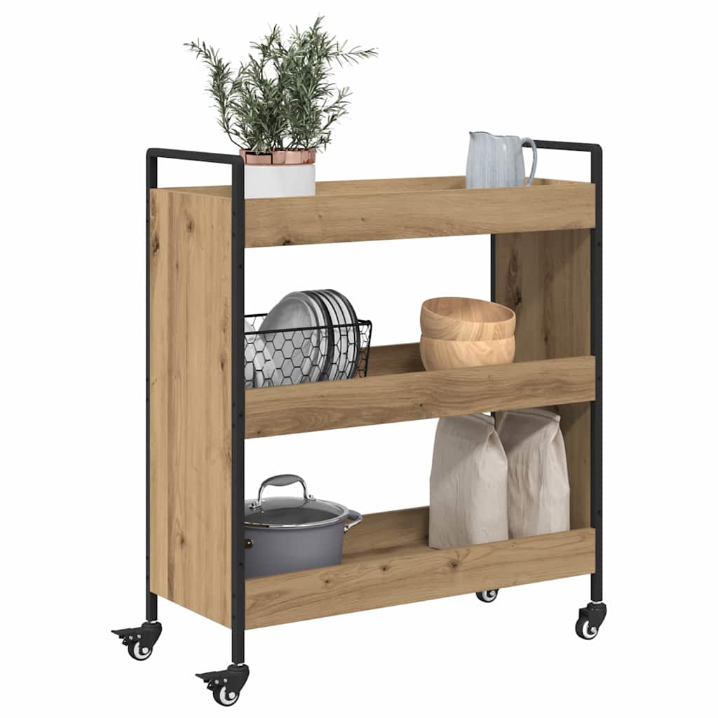 Küchentrolley Artisan-Eiche 70 x 30 x 82 cm Holzwerkstoff
