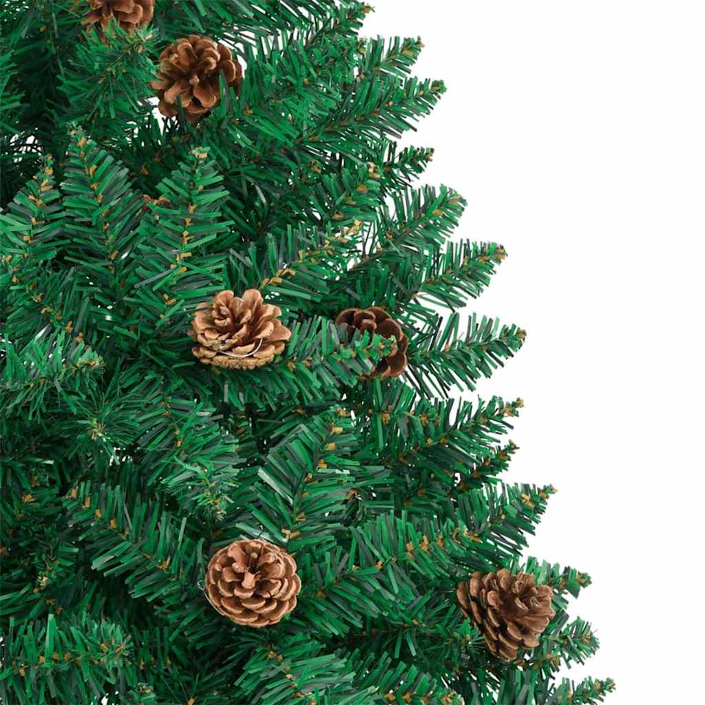 Schlanker Weihnachtsbaum mit 300 LEDs mit Ständer Grün 210 cm