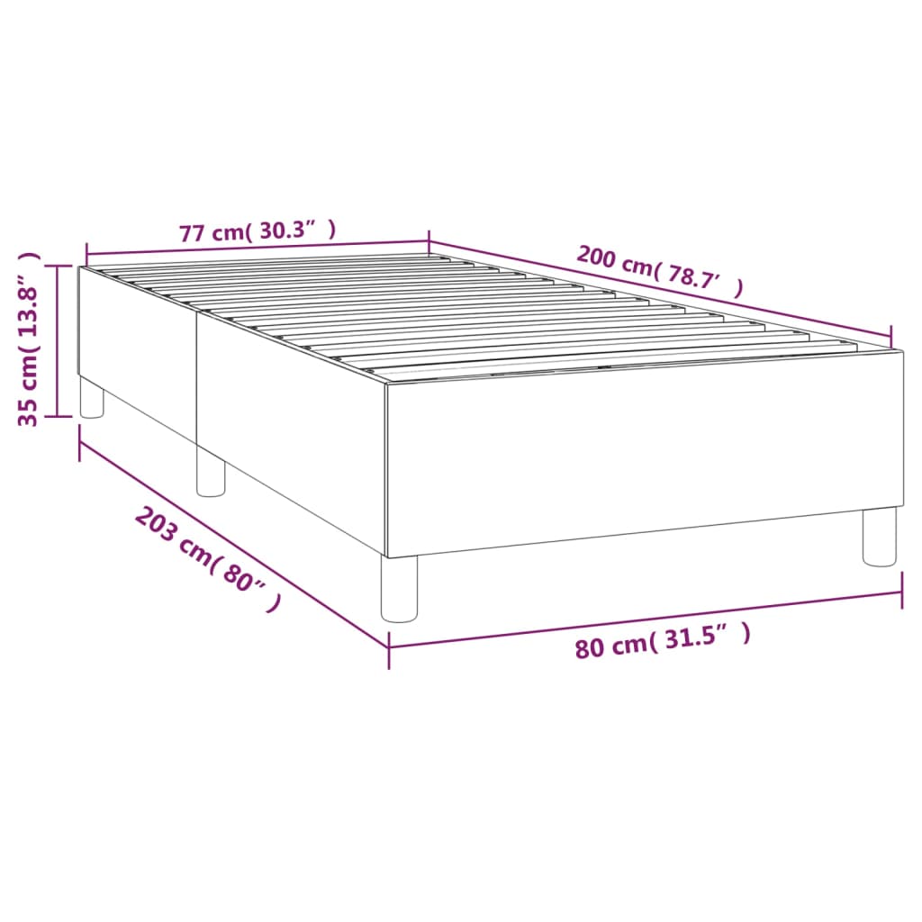 Bettgestell Grau 80x200 cm Kunstleder