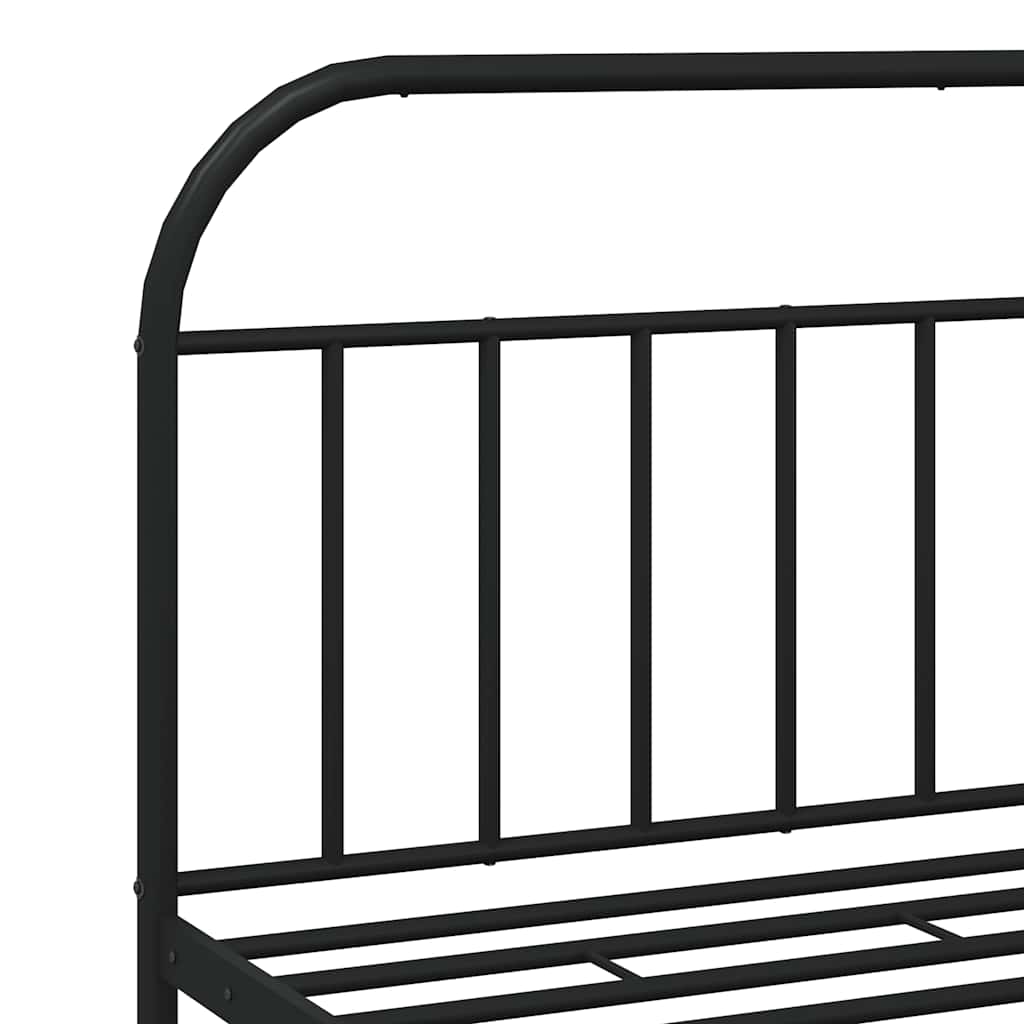 Bettgestell mit Kopf- und Fußteil Metall Schwarz 183x213 cm