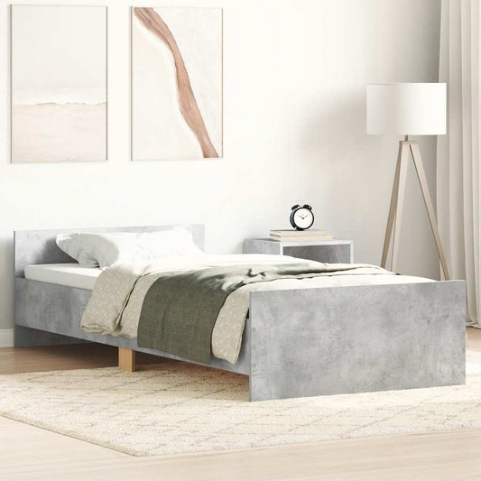 Bettgestell Betongrau 90x200 cm Holzwerkstoff