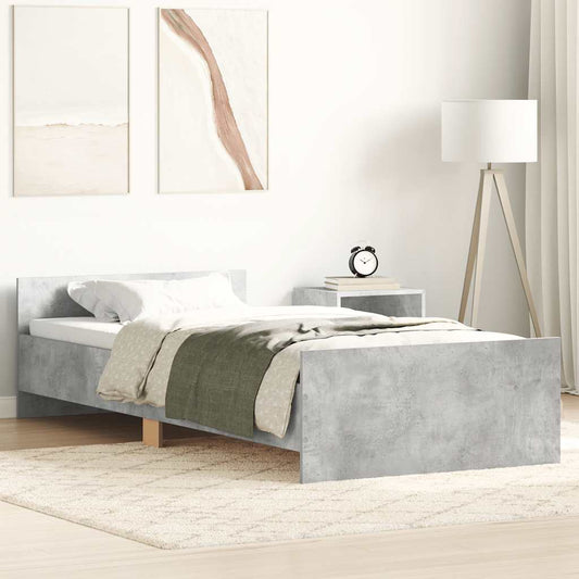 Bettgestell Betongrau 90x190 cm Holzwerkstoff