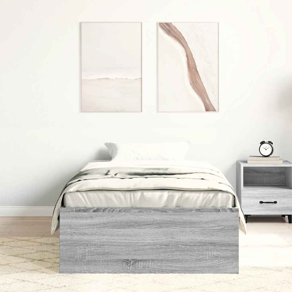 Bettgestell Grau Sonoma 90x200 cm