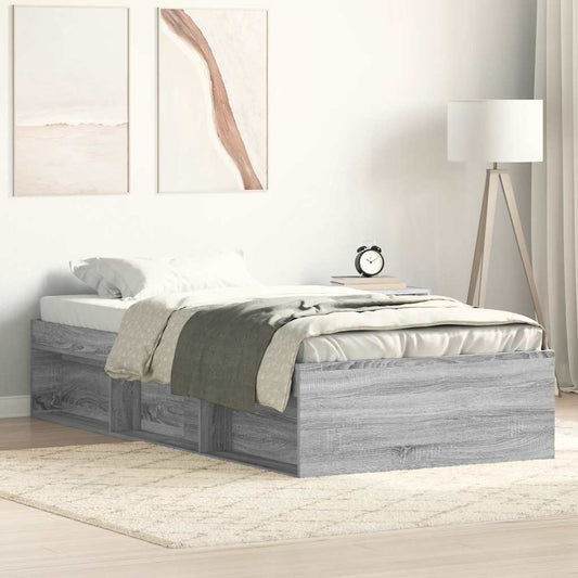 Bettgestell Grau Sonoma 90x200 cm