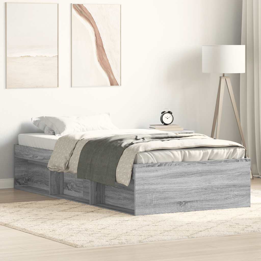 Bettgestell Grau Sonoma 90x190 cm