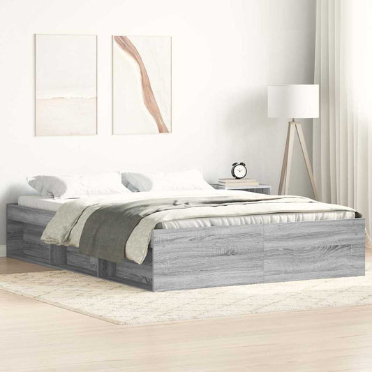 Bettgestell Grau Sonoma 140x200 cm