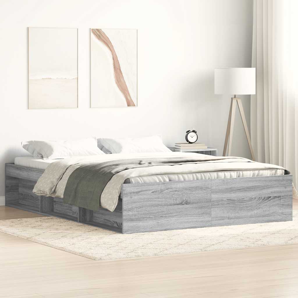Bettgestell Grau Sonoma 150x200 cm